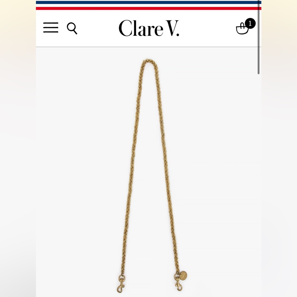 NIB - Clare V Brass Crossbody Strap - circle chain